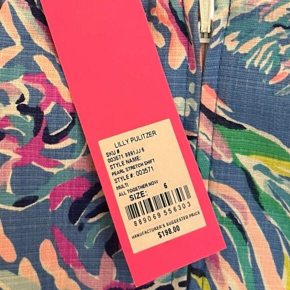 Lilly Pulitzer Pearl Shift Stretch Sleeveless Dress All Together Now Size 6 - Picture 4 of 9